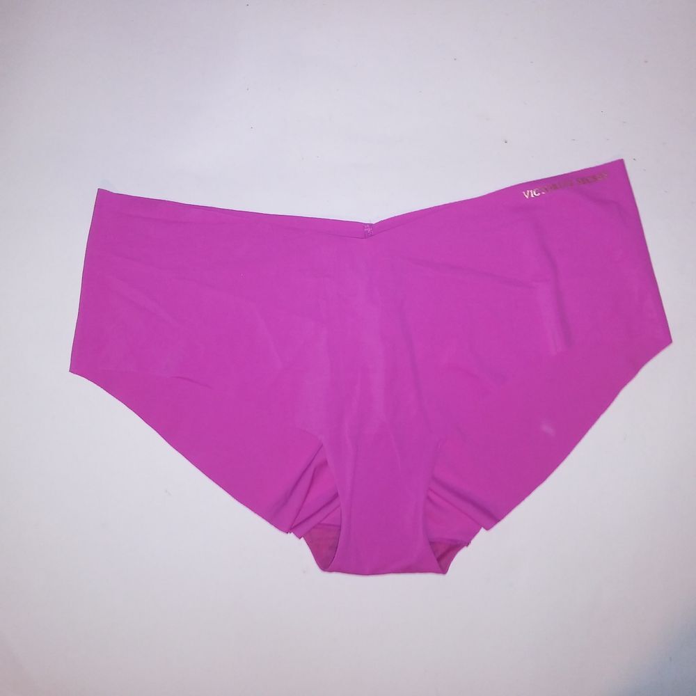 Victoria Secret PINK Panty XL Hiphugger Seamless No Show Pink‎ Solid Logo New - Picture 2 of 5